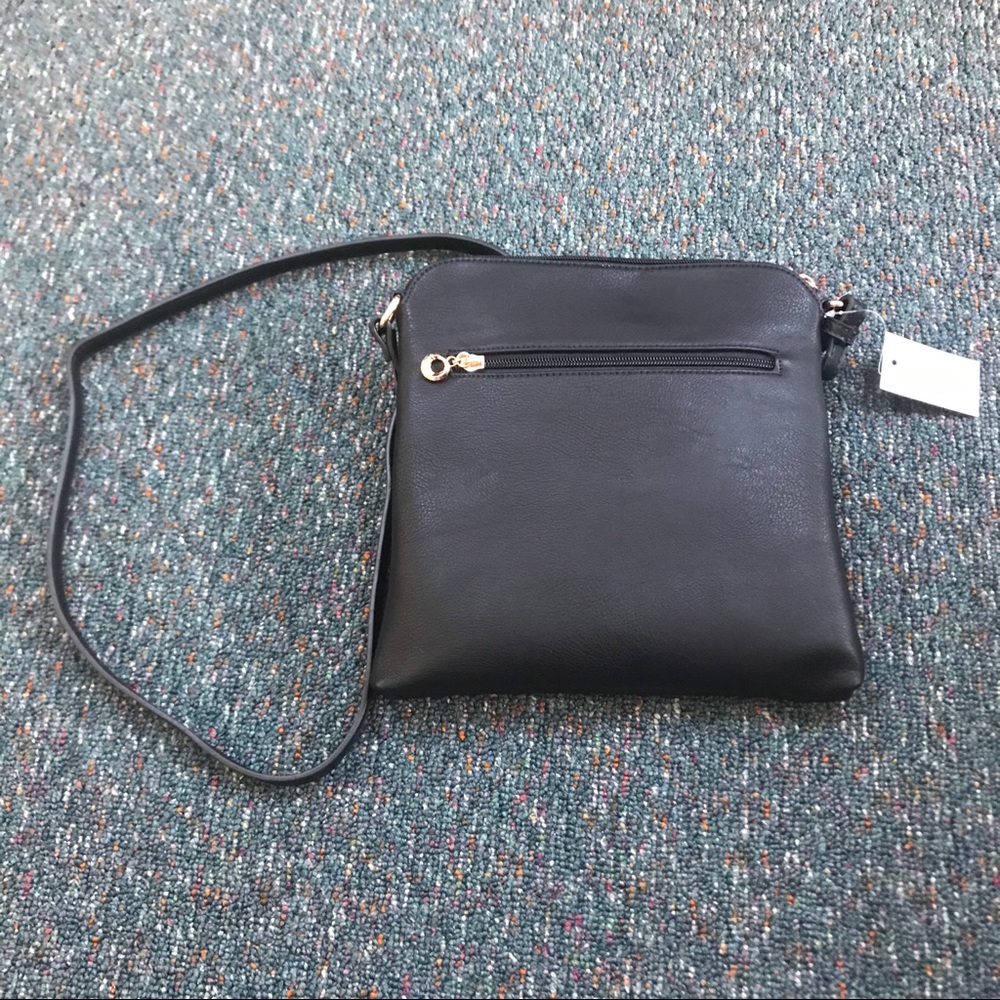 NWT Vegan Leather Color Blocked Crossbody Purse - Picture 6 of 7